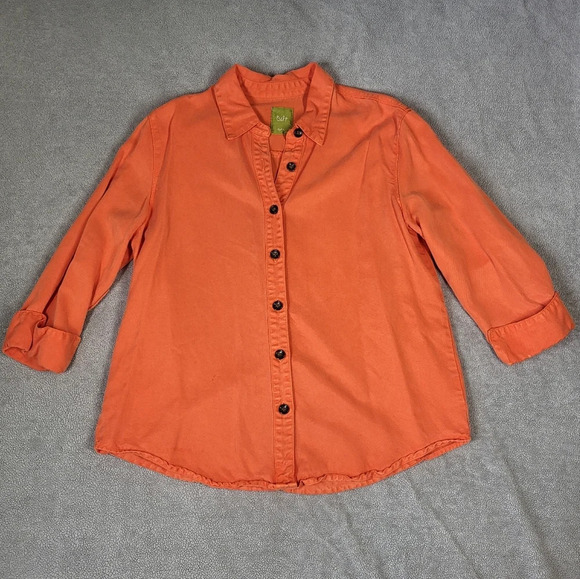 Pulp Bright Orange Rolled Sleeve Button-up Shirt - Picture 9 of 9